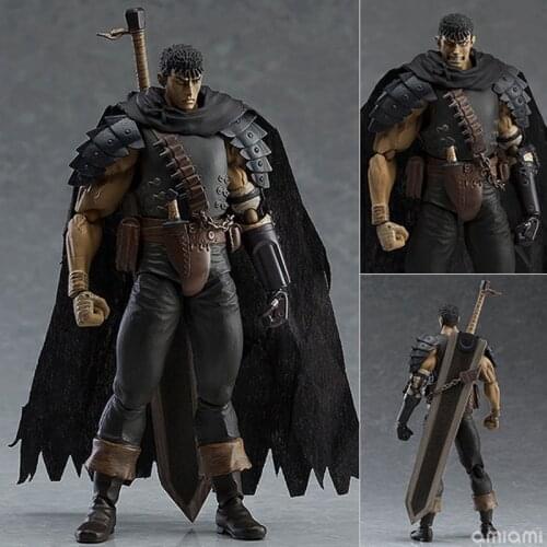Anime Berserk Guts Black Swordsman Assemble Change Face Ve. Figma 359 PVC Action Figure Model 17cm