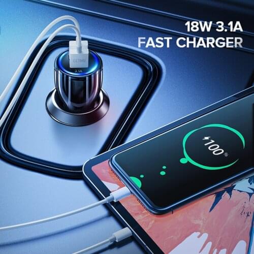 Car Charger USB Dual Port QC 3.0 Fast Charging For Laptop GPS Car Phone Charger For iPhone For Samsung Car Charger Adapter