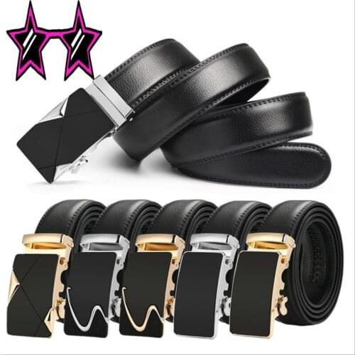 Brand Fashion Automatic Buckle Genuine Leather Strap Belts For Men Top Quality Automatic Buckle black Belts luxury designer belt