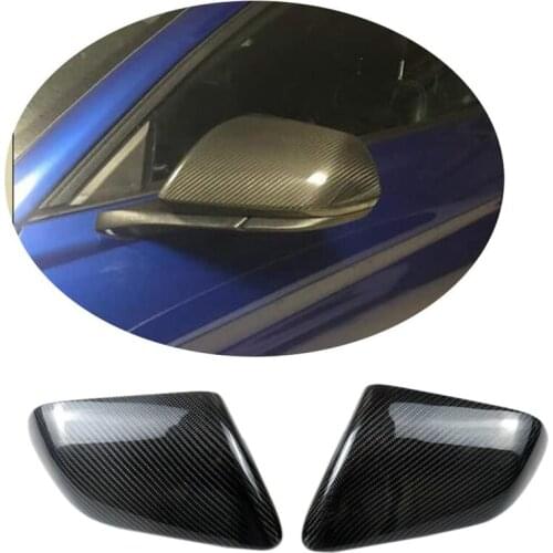 2Pcs Carbon Fiber Rear View Side Mirror Cover Shell Housing Trim for Ford Mustang 2015 2016 2017 2018 2019 2020
