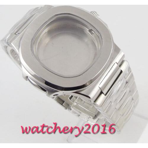 40mm Sapphire Glass solid stainless steel Watch case fit Miyota 8215 MingZhu 2813 movement