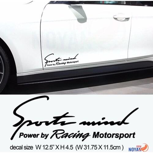 For 2xSPORTS MIND, power by RACING MOTORSPORT, DECAL, VINYL CUT sticker Car Styling