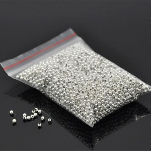 DoreenBeads 3000 PCs Silver Color Iron Smooth Round Spacers Beads 2mm Dia. Hole Size 1mm Jewelry Findings Accessories Wholesale