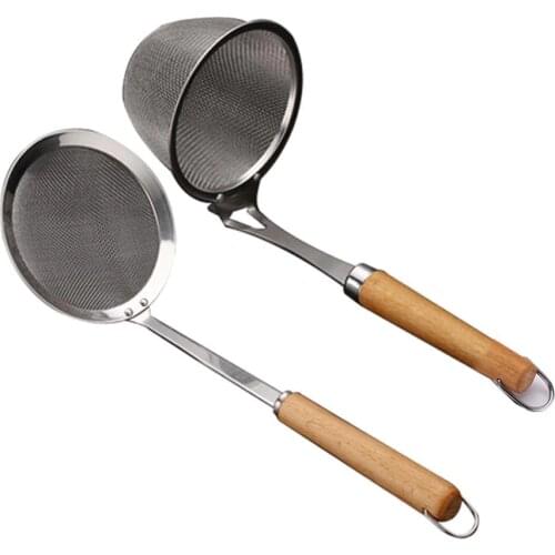 Stainless Steel Colander Filter Oil Spoon Fine Mesh Colander Sifter Sieve Vegetable Strainer Scoop Colander Kitchen Skimmer