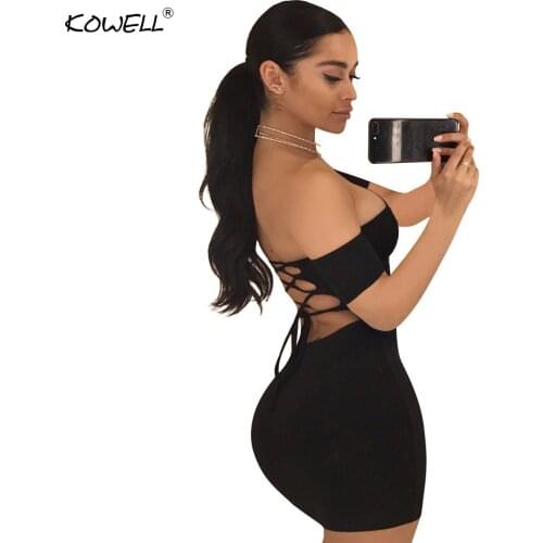 Hot sale Lace up off shoulder dress women Sexy backless bandage mini dress Long sleeve winter dress female vestido de festa 2018