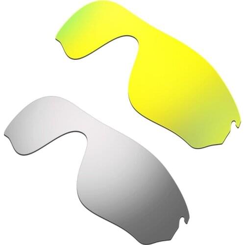 HKUCO Gold/Silver 2 Pairs Polarized Replacement Lenses For RadarLock-Edge Sunglasses Increase Clarity