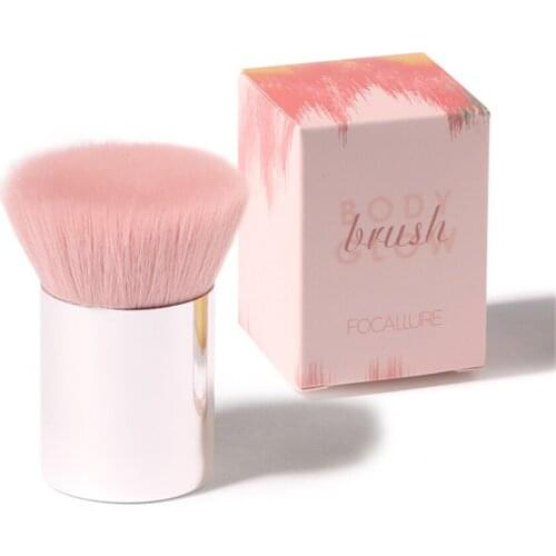 Makeup Brushes Loose Powder Large Soft Blusher Brush Pink Hair Powder Makeup Brush Portable Aluminum Short Handle Make Up Tool