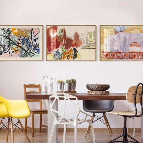 Patchwork Colorful Abstract Art Modern Oil Painting Printed On Canvas Wall Art Print Poster For Living Room Home Decor
