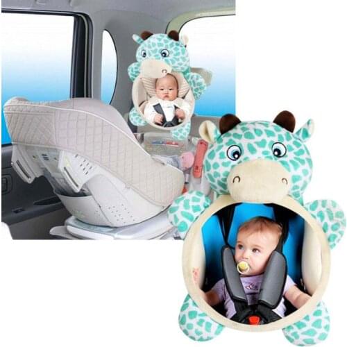 Fawn Shape Cute Car Back Seat Mirror Safety Rearview Mirror Adjustable Baby Care Round Interior Rear View Facing Kids Monitor