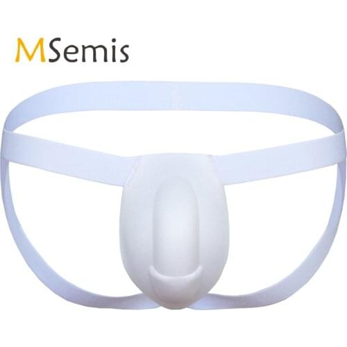 Men Lingerie Sponge Bulge Pouch Underwear G-string Thongs Briefs Panties Elastic Waistband Low Waist Jockstrap T-back Underpants
