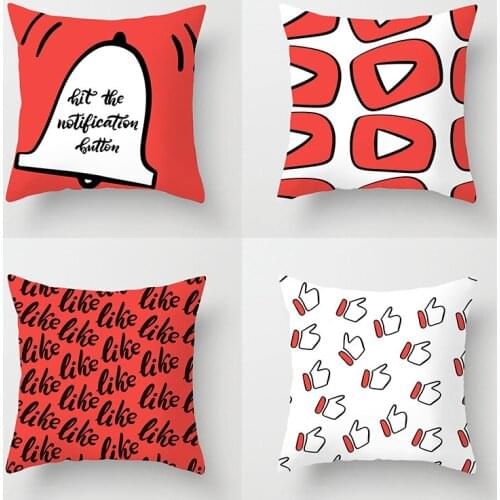 Social App Youtube Cushion Cover Home Decor Cute Series Youtube Throw Pillows Christmas Decoration Pillowcase