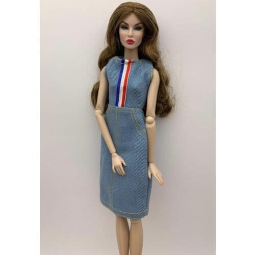 New styles good quality Toy dress doll jeans dress clothes accessories for 1:6 BB dolls BBI200824