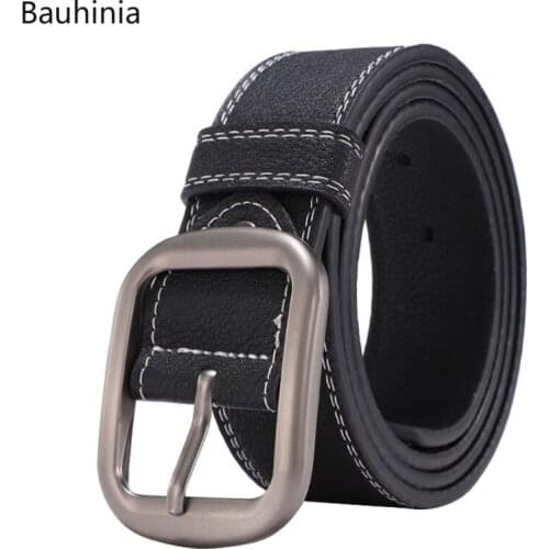 New Casual 120x3.8cm Simple Classic Style Business Pin Buckle Belt Korean Black Designer Jeans Belt 2 Options