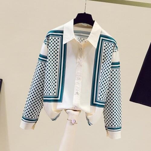 Chiffon shirt autumn long-sleeved womens autumn clothing 2021 new style trendy ladies retro blouse blouse