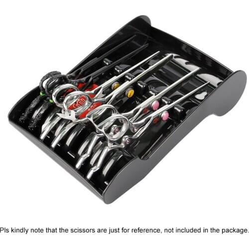 Salon Hair Scissor Holder Rack Barber Shear Stand Rack Hair Scissor Organizer Storage Holder Tray for Hairdressers with 2 Sucker