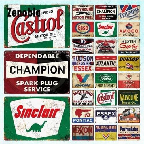 Vintage Metal Sign Motor Oil Garage Shabby Chic Metal Plaque Wall Stickers for Bar Pub Garage Wall Art Home Decor 30X20 No Frame