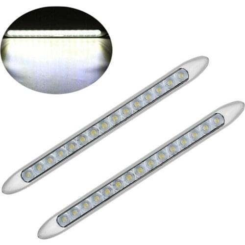 2PCS 15LED Brake Light Trailer Rear Lights Silver Chrome 24 volt Truck Stop Signal Tail Lights 12V Stop Signal For Cars