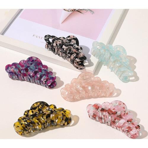 Jaw Hair Clips Women Hair Clips Elegant Marble Ponytail Hair Barrettes Translucent Hair Clip For Girls Hair Accessories New 2021