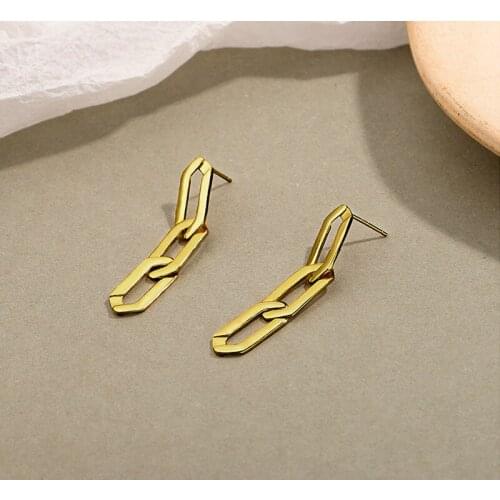 Amaiyllis S925 Sterling Silver Fashion Long Tassel Chain Earrings Light Luxury Personality Hip Hop Drop Earring Jewelry