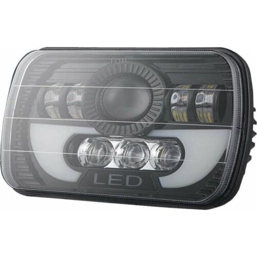 1pcs 300w 5x7" 7x6 Inch Rectangle Led Headlight Drl For Jeep Wrangler/cherokee Yj Pickup Truck Xj Gmc Angel Eyes Drl Healights