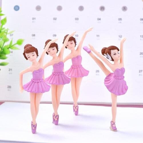 1pc Ballet Dancing Girl Figurine 3D Doll Model Miniature Garden Ornament Home Craft Cake Decor Glass Decoration DIY Accessories