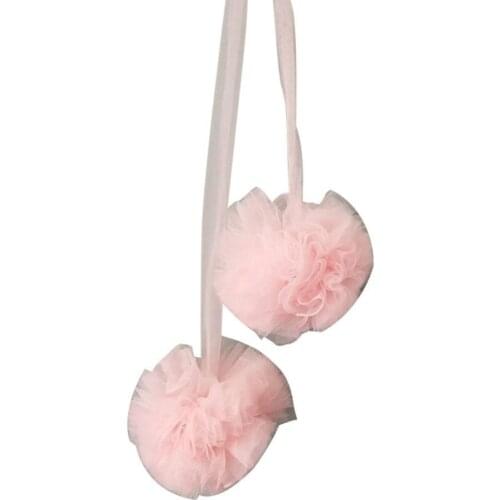 2021 New 1 Pc Chiffon Hanging Decoration Kids Baby Bed Canopy Chiffon Pom Ball for Mosquito Net Bedding Hanging Home Room Decor