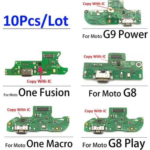10Pcs Charger Board Flex For Moto G8 G7 G9 Play Plus Power Lite One Fusion Macro Hyper USB Port Connector Dock Charging Cable