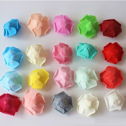 100Pcs 7cm Foam Rose Artificial Flower Bouquet Wedding Party Bouquet DIY Decor Decorative Flowers Bear of Roses