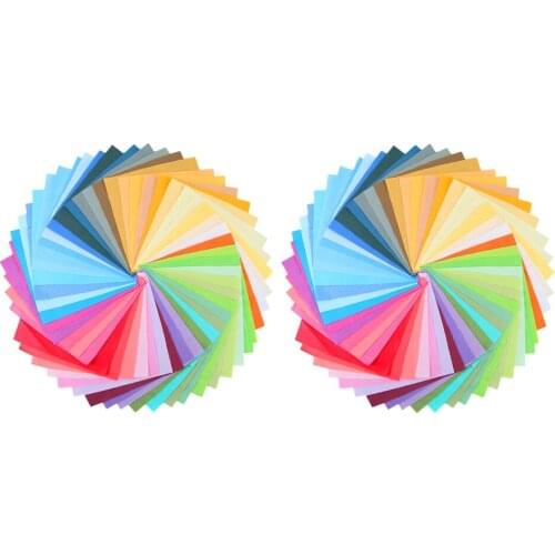 100x DIY Square Plain Cotton Fabric Patchwork Cloth Crafts Sewing 10 X 10cm