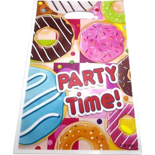 100pcs/lot Kids Favors Happy Baby Shower Donuts Theme Candy Gifts Bags Decorations Birthday Events Party Loot Bag
