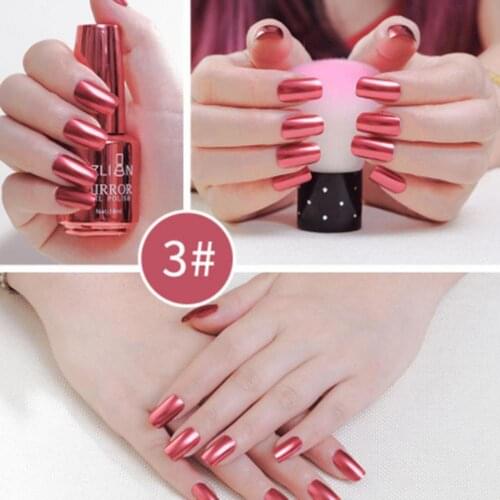 18ml Mirror Effect Metallic Nail Polish Purple Rose Gold Silver Chrome Nail Art Polish for Nails Manicure Lacquer Decoration