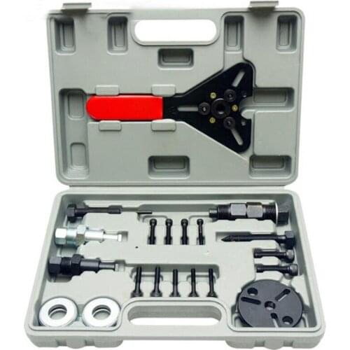 20pc A/C Automotive Compressor Clutch Hub Remove Install Tool w/ Spanner Carbon Steel Alloy Automotive Repair Tool