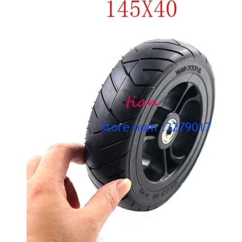 2CS 6 inch electric scooter solid wheel 145X40 airless wheel 145*40 wheel for electric skateboard longboard with wheel pulley