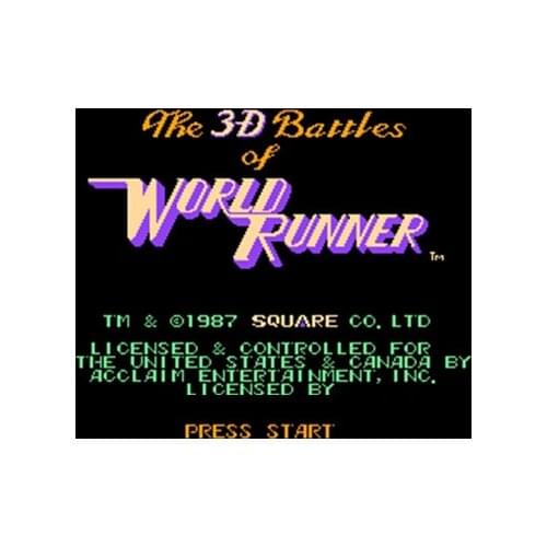 3-D Battles of World Runner 60 Pin 8 Bit Video Game Card Drop Shipping