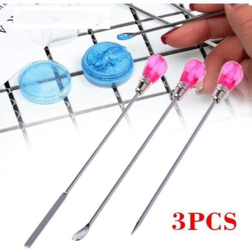 3Pcs Muddler Poke Needle Spoon Tool Set For Silicone Resin Mold Jewelry Making