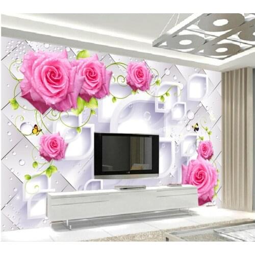 3d room wallpaper custom photo wallpaper on a wall Red rose box Home decor living room 3d wall murals wallpaper for walls 3 d