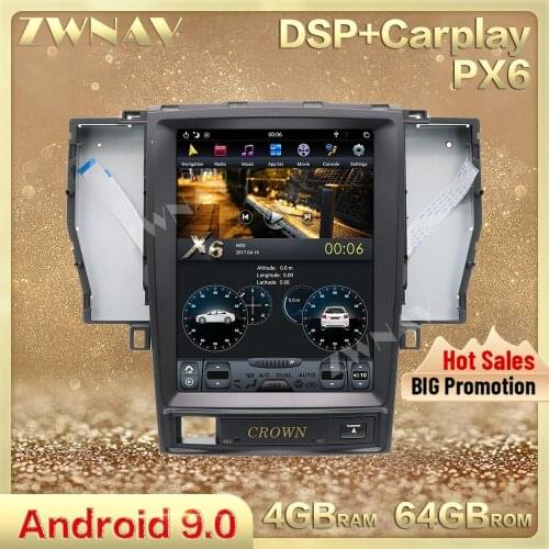 Tesla style Vertical screen Android 9.0 Car Multimedia Player For TOYOTA CROWN 12th 13th 14th GPS radio audio stereo head unit