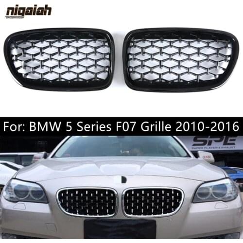 F07 Car Front Grill Diamond Style Grille for BMW 5 Series F07GT Gran Turismo 2010-2016 1:1 Replacement ABS Kidney Grille