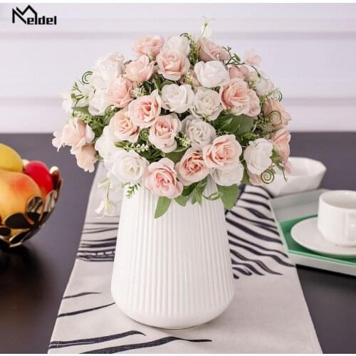 Meldel Bridesmaid Bouquet Bridal Wedding Bouquets Bunch of Flowers Wedding Flower Pink Rose DIY Mariage Home Party Decorations