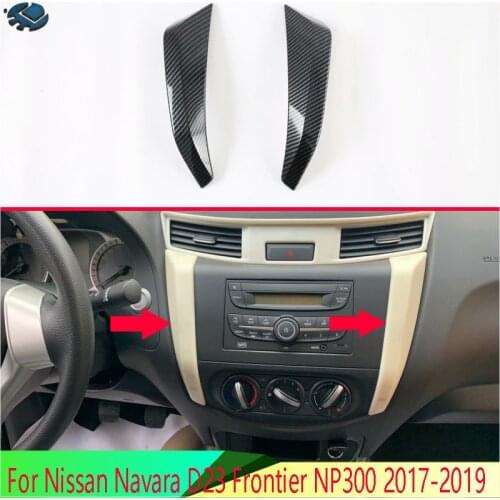 For Nissan Navara D23 Frontier NP300 2017-2021 Carbon Fiber Style Center console Interior Instrument Panel Around trim