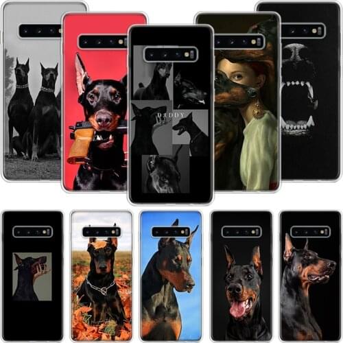 Black Dachshund Doberman Phone Case For Samsung Galaxy S10 S20 S21 S9 S8 S7 Note 10 20 9 8 FE J4 J6 Ultra Plus Lite Pro + Edge C