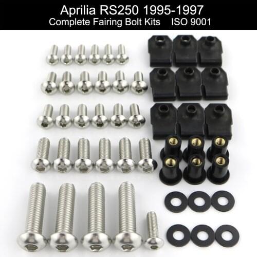For Aprilia RS250 1995 1996 1997 1998 1999 2000 2001 2002 2003 Complete Full Fairing Bolts Kit Bodywork Screws Stainless Steel