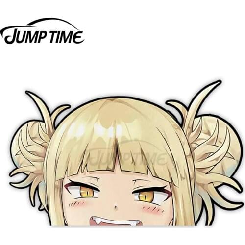 JumpTime 13 x 9.5 cm Himiko Toga My Hero Academia Peeker Car Stickers Vinyl Bumper Truck Scratch-proof Waterproof Fine Decal