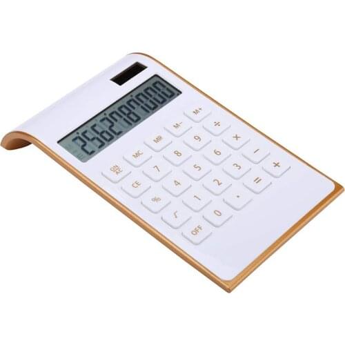 Calculator, Slim Elegant Design, Office/Home Electronics, Dual Powered Desktop Calculator, Solar Power, 10 Digits, Tilted LCD Di