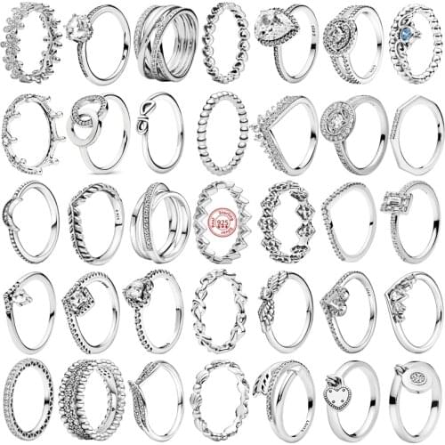 Hot Sale 925 Sterling Silver Stackable Infinite Heart Daisy Flower Rings For Women Original Charms Rings Brand Jewelry DIY Gifts