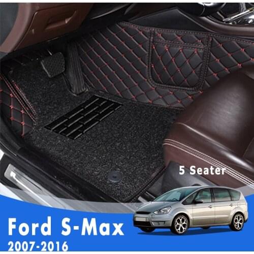Car Floor Mats For Ford S-Max 2016 2015 2014 2013 2012 2011 2010 2009 2008 2007 5 Seats Double Layer Wire Loop Custom Carpets