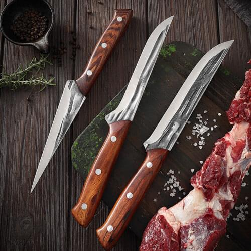 3pcs Kitchen Knife Sets 7.5" 6'' Filleting Knife Fish Boning Knife Stainless Steel Knife Sushi Bone Meat Fruit Vegetable Knife