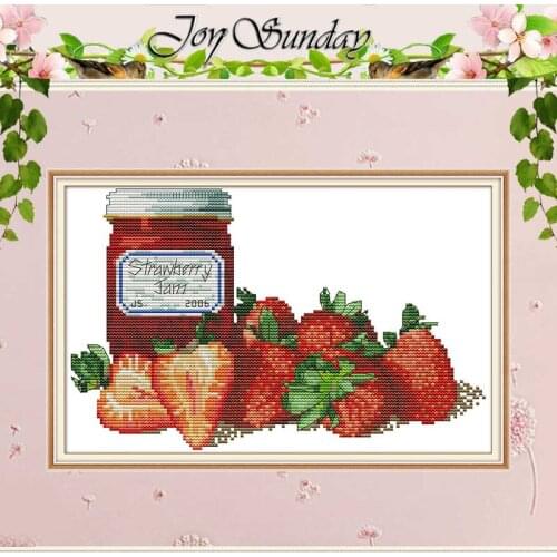 Strawberry Jam painting counted 11CT 14CT Cross Stitch Sets DIY wholesale Cross-stitch Kits Embroidery Needlework Home Decor