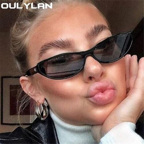 Oulylan Sexy Cat Eye Sunglasses Women Luxury Brand Design 90s Gradient Sun Glasses Vintage Black Brown Mirror Goggles Men UV400