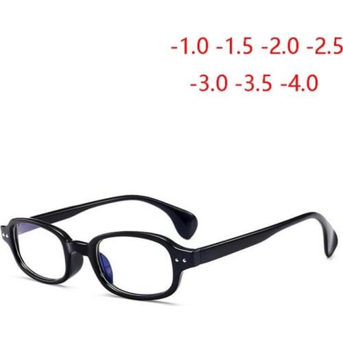 Retro PC Square Finished Myopia Glasses For Unisex Rivets Short-sighted Diopter Eyeglasses -1.0 -1.5 -2.0 -2.5 -3.0 -3.5 -4.0
